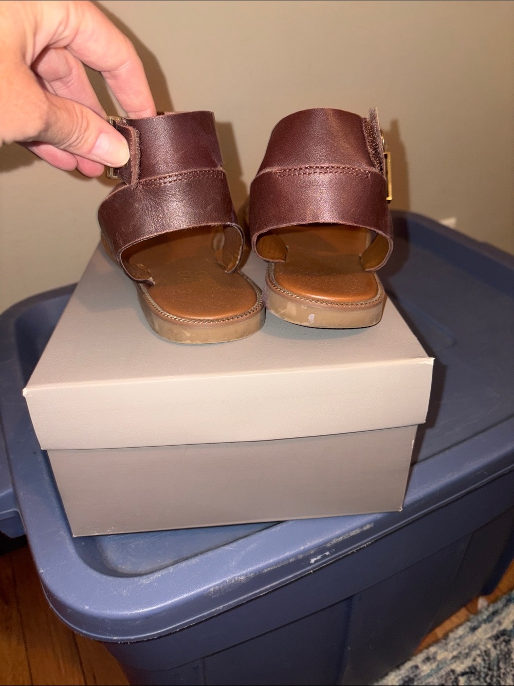 Franco Sarto Brown Leather-Kimbra Sandals - Picture 3 of 6